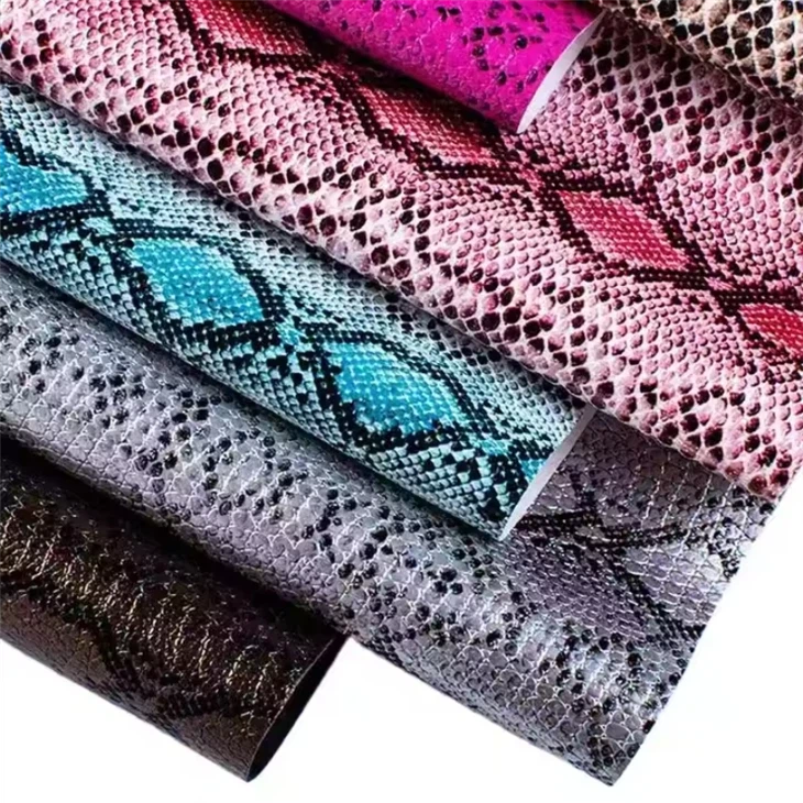 Emboss Fake Leather Snake Pvc Leather For Bags Boots Skirt