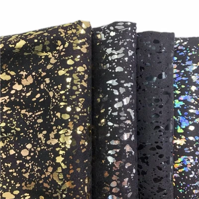 Metal Uregelmæssige Pletter Mønster Folie Print Polyester Ruskind Fløjlsstof